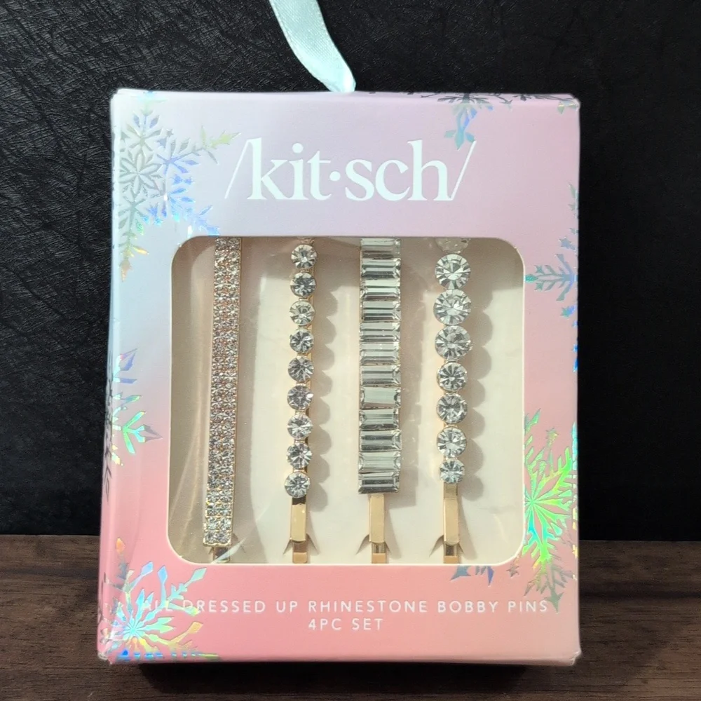 Kitsch All Dressed Up Rhinestone Bobby Pins 4 Piece Set